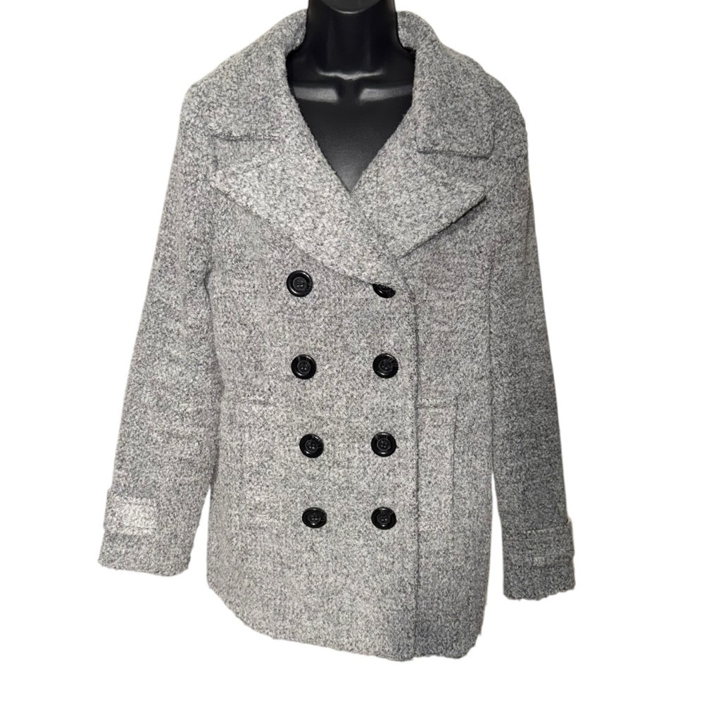 LVH Lady von Hart Gray Wool Blend Peacoat Jacket Women’s Medium Warm Winter Coat